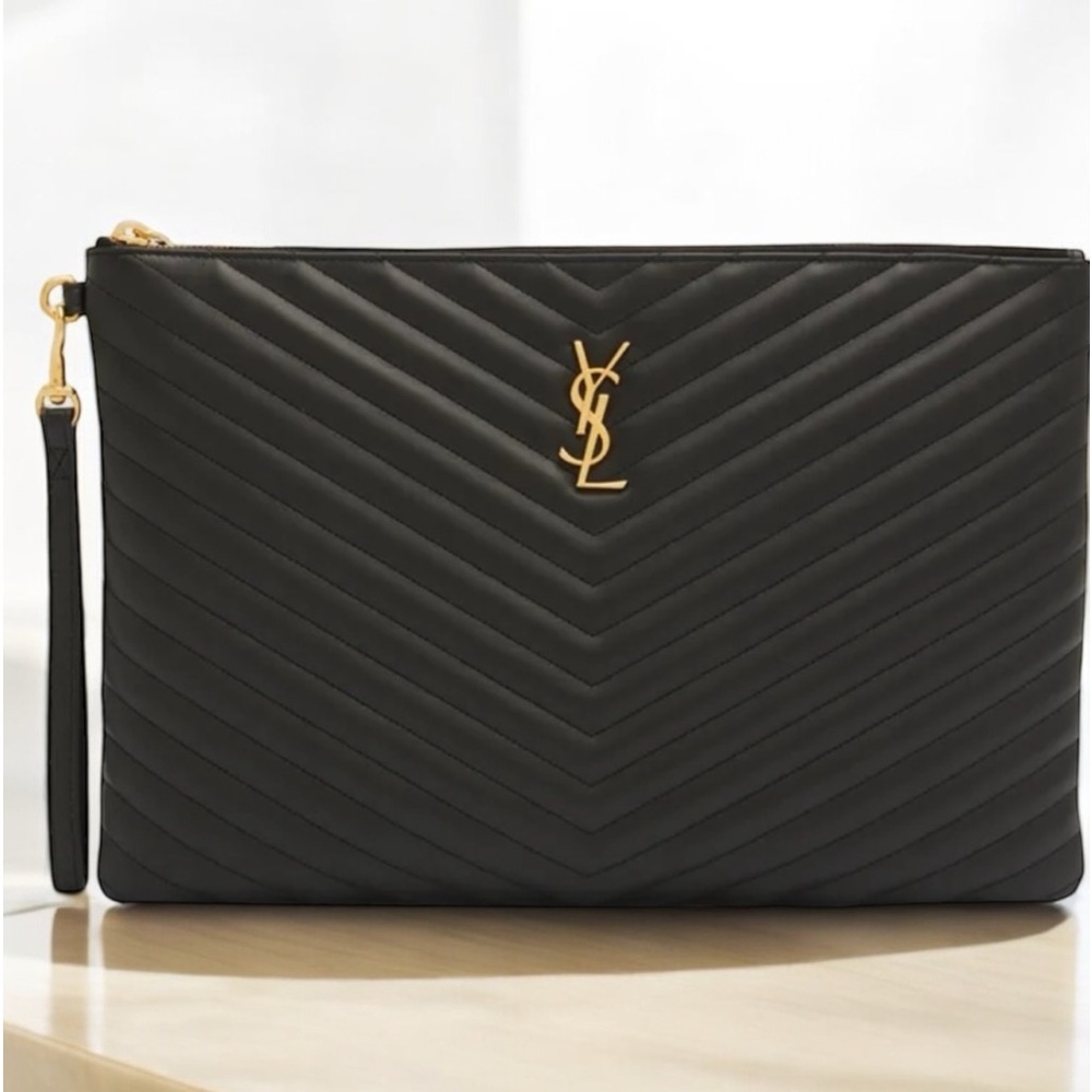 Saint Laurent Matelasse Chevron Zip
Clutch - Large Like New! - Picture 13 of 16
